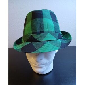 Gertex Green Black Buffalo Plaid Fedora Hat One Size G21C2001 Mens Womens